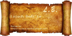 Loisch Beáta névjegykártya